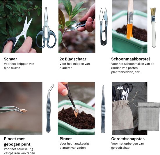 NBAP® Bonsai Starters Kit - Boompje Inclusief Gereedschap - Schaar - Zaden - Schepjes - Zwart van Merkloos	 — afbeelding 5