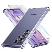 Hoesje geschikt voor Samsung S26 Ultra Transparant - 2x screenprotector - beschermglas screen protector- Anti Shock case