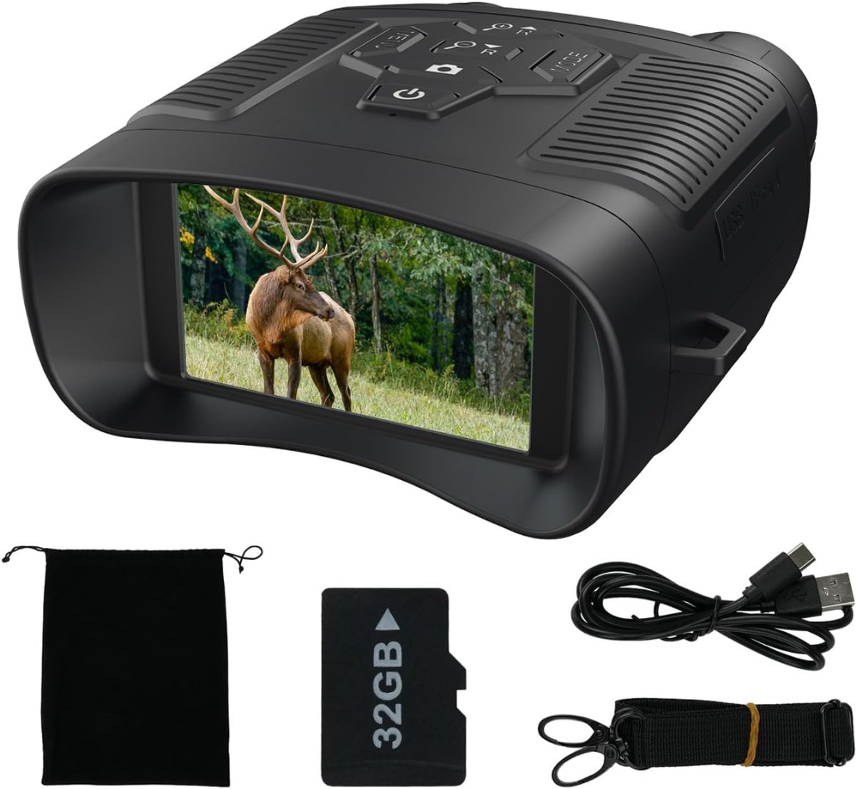 Zyrex® Nachtkijker - Nachtzichtkijker - Infraroodkijker - 10-voudige Zoom - 32 GB Geheugenkaart - Zwart - 18cm x 14cm x 7cm