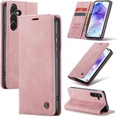 Casemania Hoesje Geschikt voor Samsung Galaxy A57 - Pale Pink - Dunne Portemonnee Book Case - Slim Wallet Case met Pasjeshouder