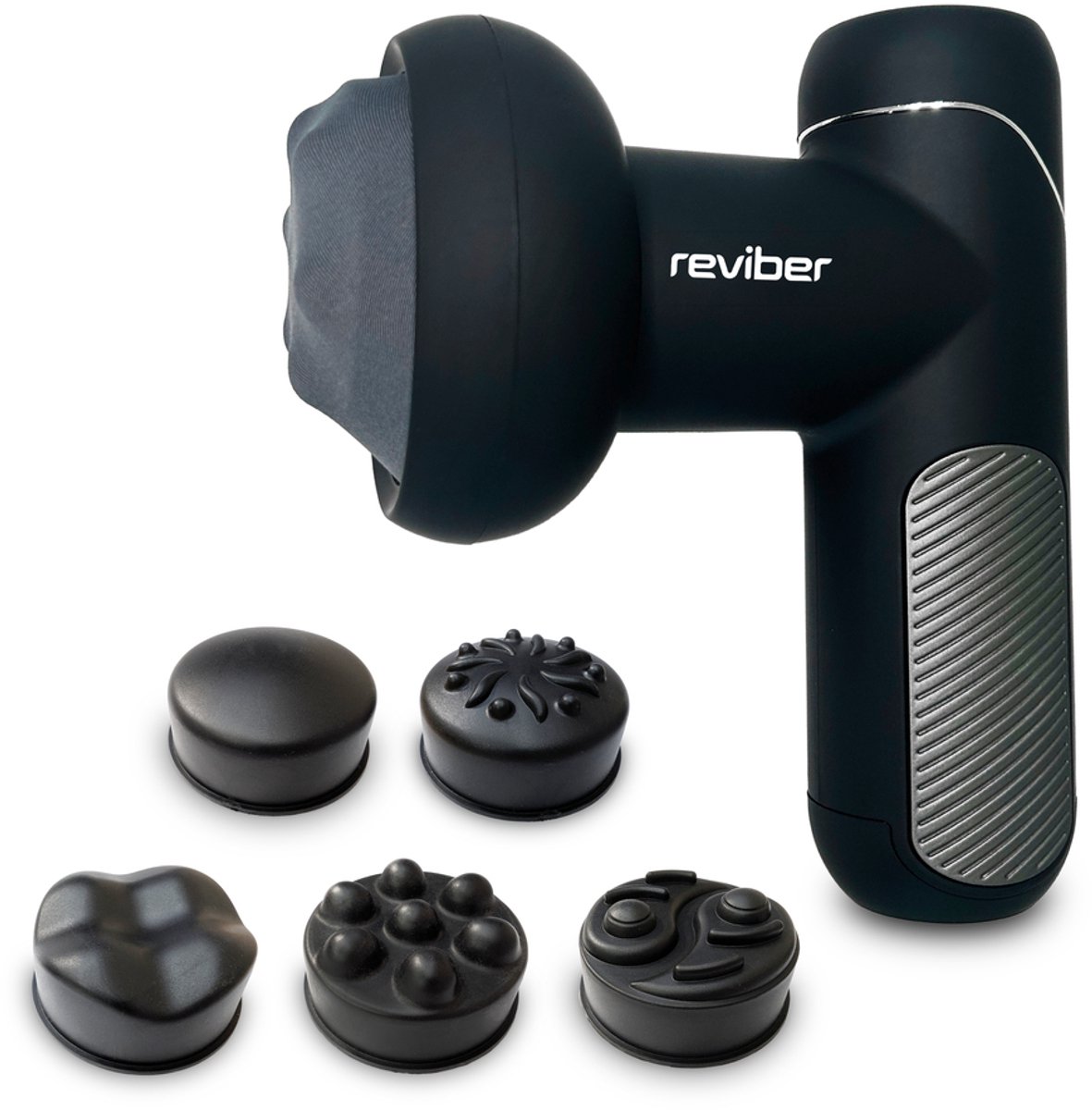 Reviber RV-MABS Body Shiatsu massageapparaat - USB oplaadbaar - 6 snelheden - 5 opzetstukken - Variabele intensiteit.