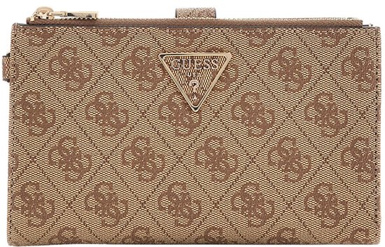 GUESS porte-monnaie Laurel II SLG Double Zip Organizer Latte Logo beige