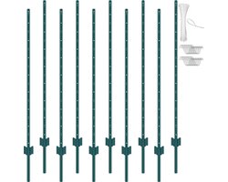 VEVOR Set Van 10 Schuttingpalen 152,4 Cm Weideafrasteringspaal Metalen Schuttingpaal
