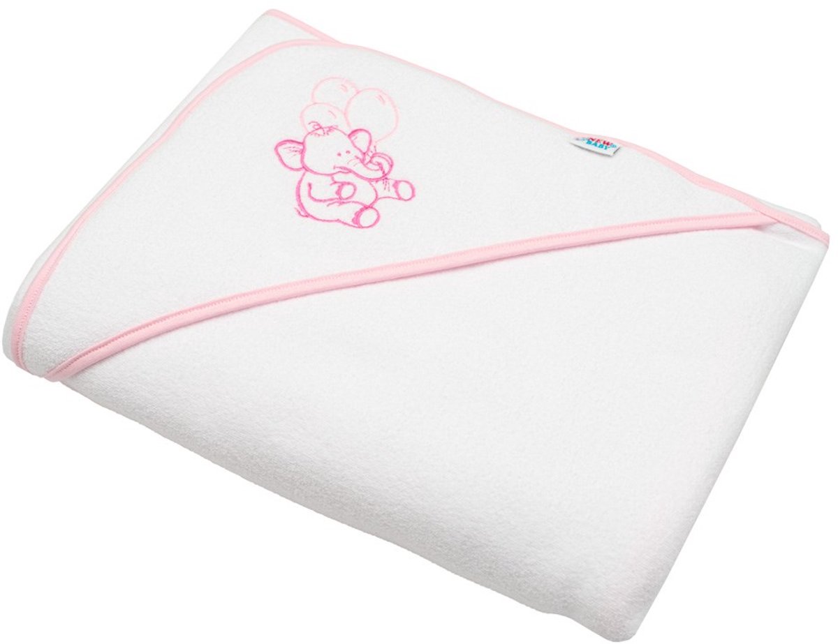 NEW BABY - Badcape - Badhanddoek wit 100x100 cm met capuchon van katoen - Badstof - Absorberend - Kinderhanddoek - Capuchonhanddoek - Babyhanddoek