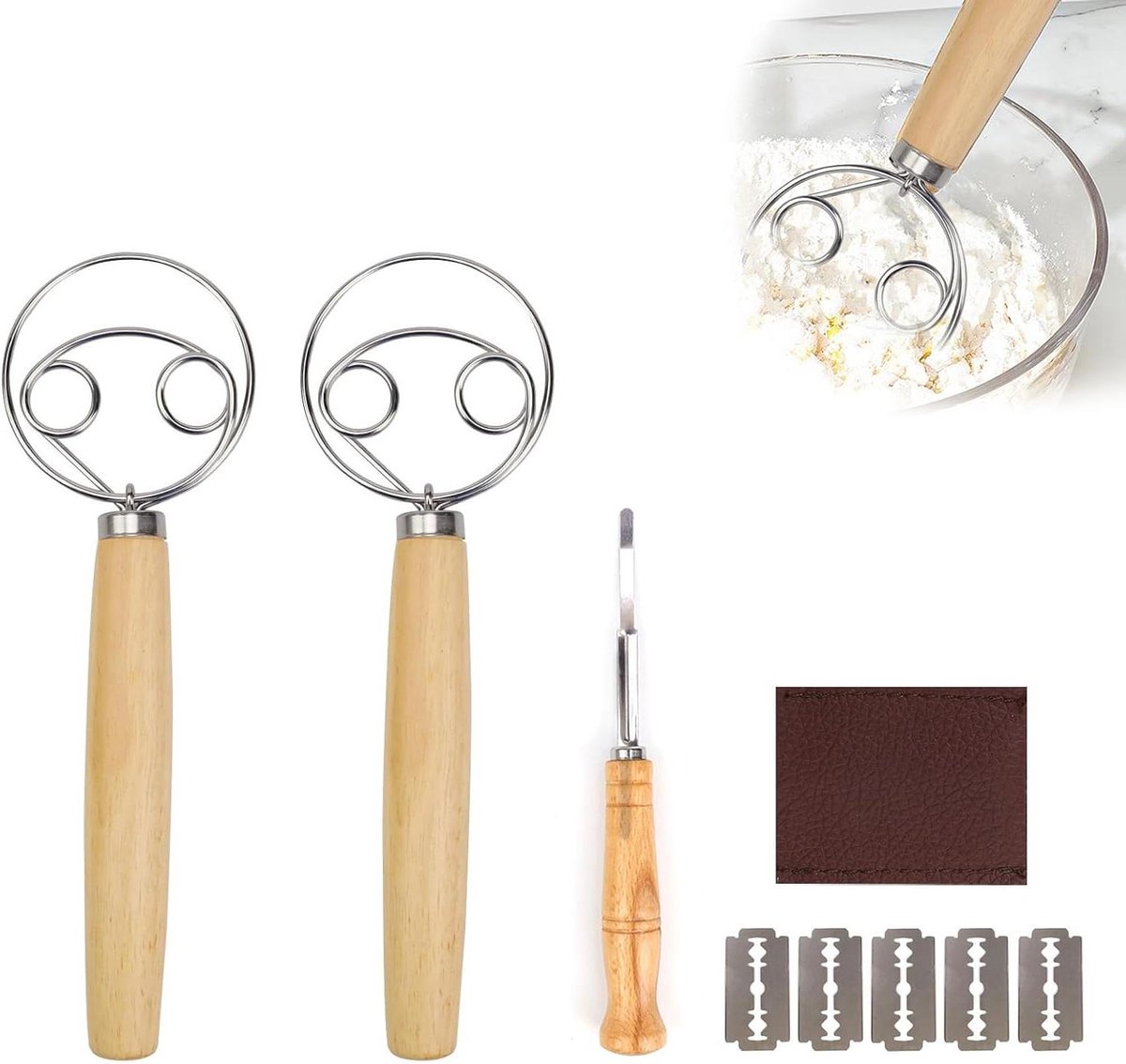 Deegbezem 24 cm - Set van 2 - Bakken - Brood/cake/koekjes