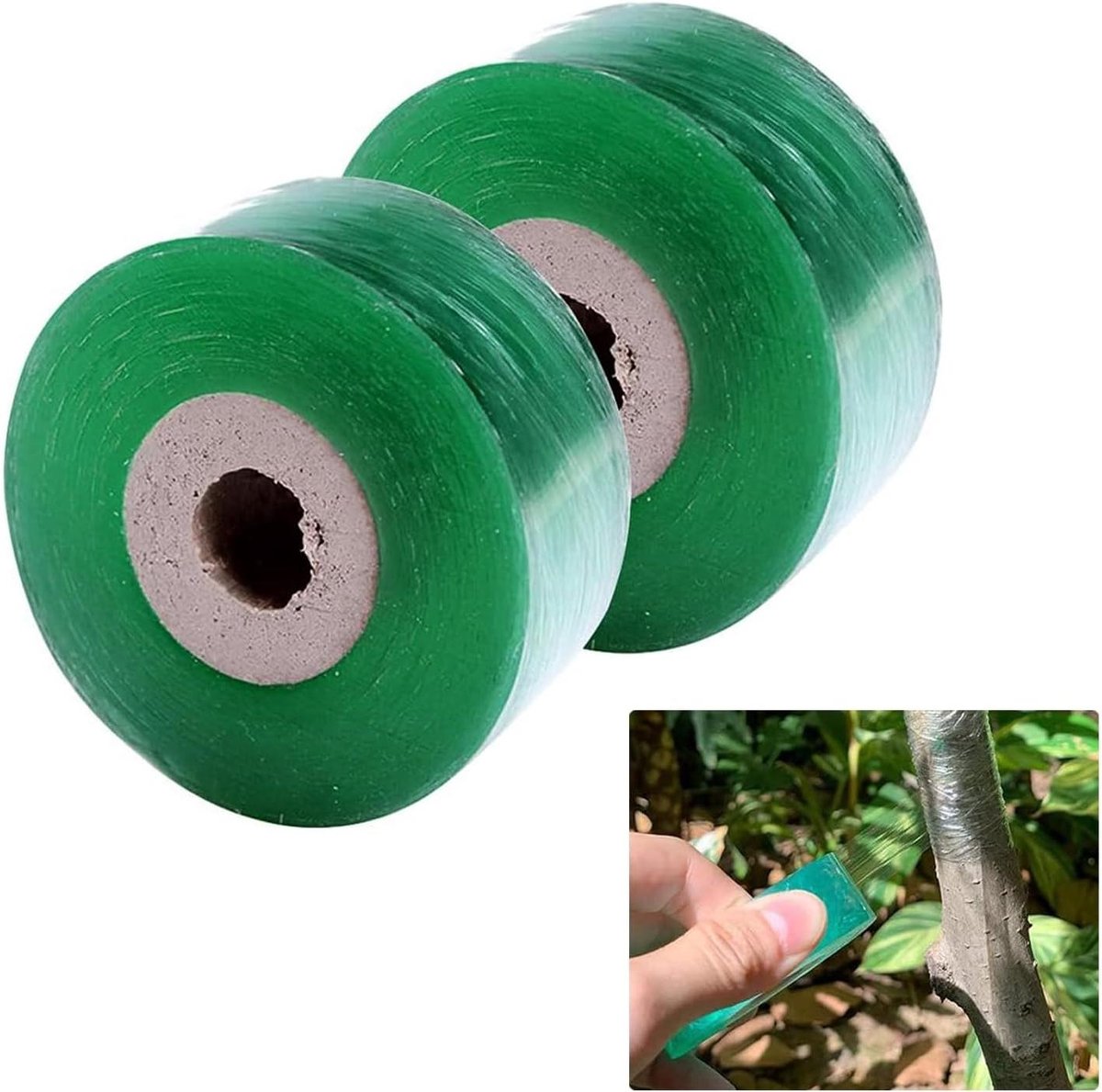 Entband 2 cm breed voor tuin en boomkwekerij - rekbare band, zelfklevend (groen)