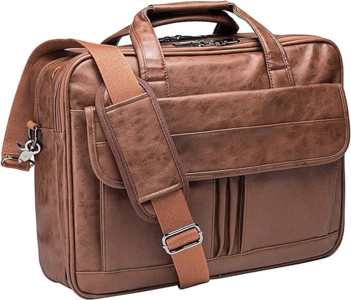 Stunq® Zakelijke Messenger Tas - Lederen Look Laptop Bag voor Professionals