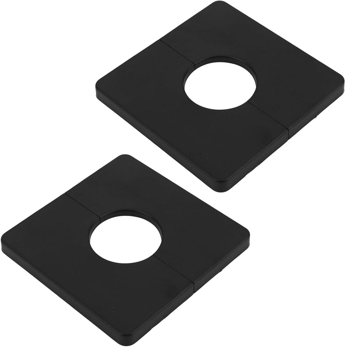 Allecto- Muurflens Buisafdekking - Sanitair Gespsluiting - Zelfklevend - Vierkant - Afdekplaten - Rozetplaat - Geschikt voor Waterleidingen Kranen Airco-Gat - 35mm Diameter - Decoratie - 2 Stuks