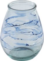 J-Line windlicht Golf - glas - blauw