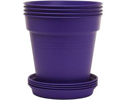 Bloempotten Set van 4 Stuks - Paars - 15 cm Diameter
