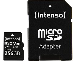 Intenso Professional miniSDXC-kaart Retail 256 GB Class 10, UHS-I U3, v30 Video Speed Class Watervast, Temperatuurbeste