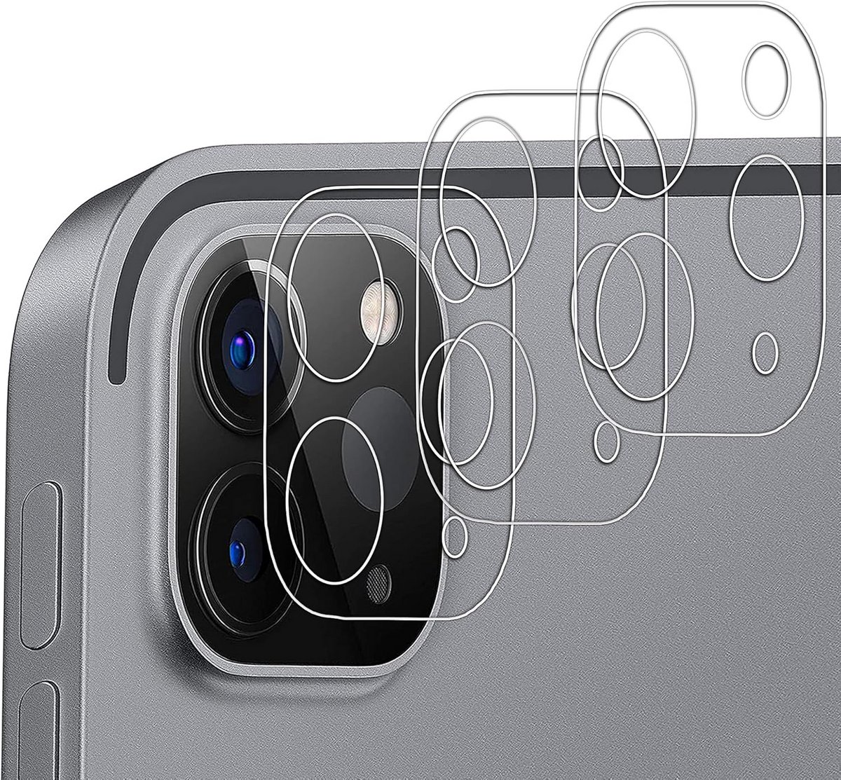 3 Stuks Screenprotector Camera voor iPad Pro 11 inch en 12,9 inch (2020-2022) - 9H Krasbestendig Glas