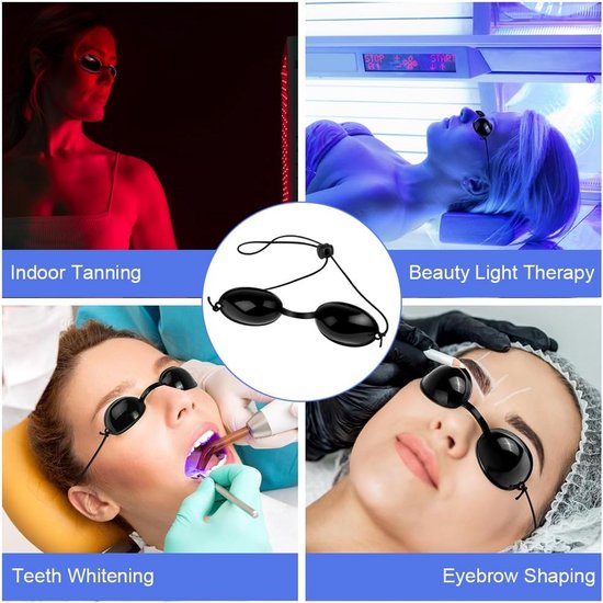 Zonnebril voor UV-veiligheid, lichttherapie en solariumgebruik - Zwart van Merkloos — afbeelding 4