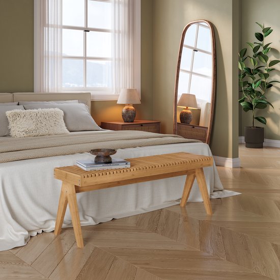 Banc d'entrée Lasdarvoo bambou 120x35x45 cm naturel [en.casa]