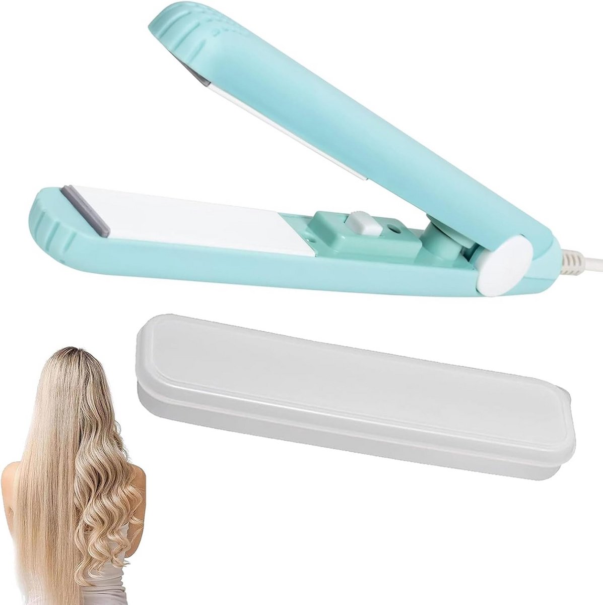 Draagbare 2-in-1 Mini Stijltang voor Thuis en Reizen - Snelle Opwarming en Keramische Platen