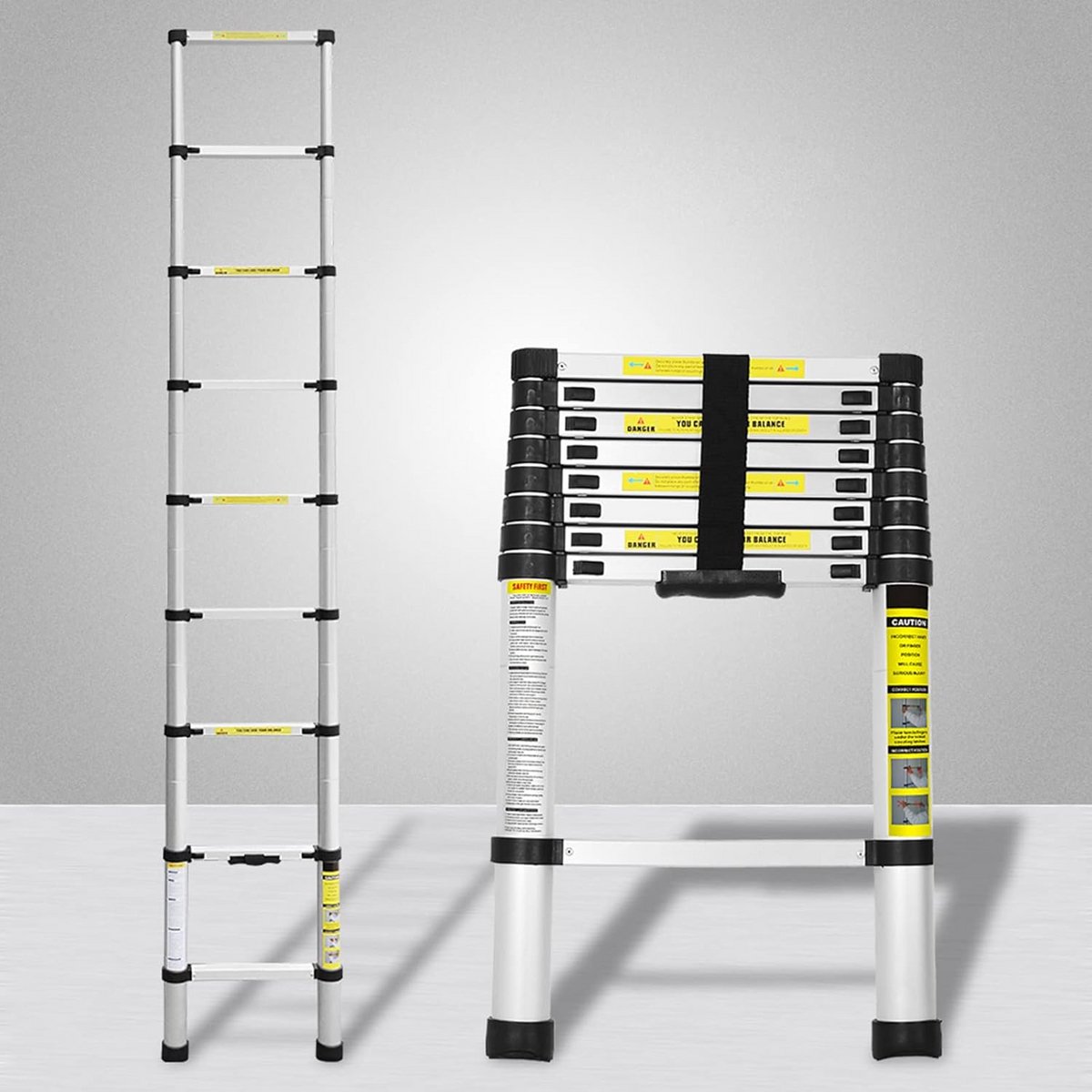 Telescoopladder 2,6 m - Multifunctioneel, Draagbaar en Hoogwaardig Aluminium