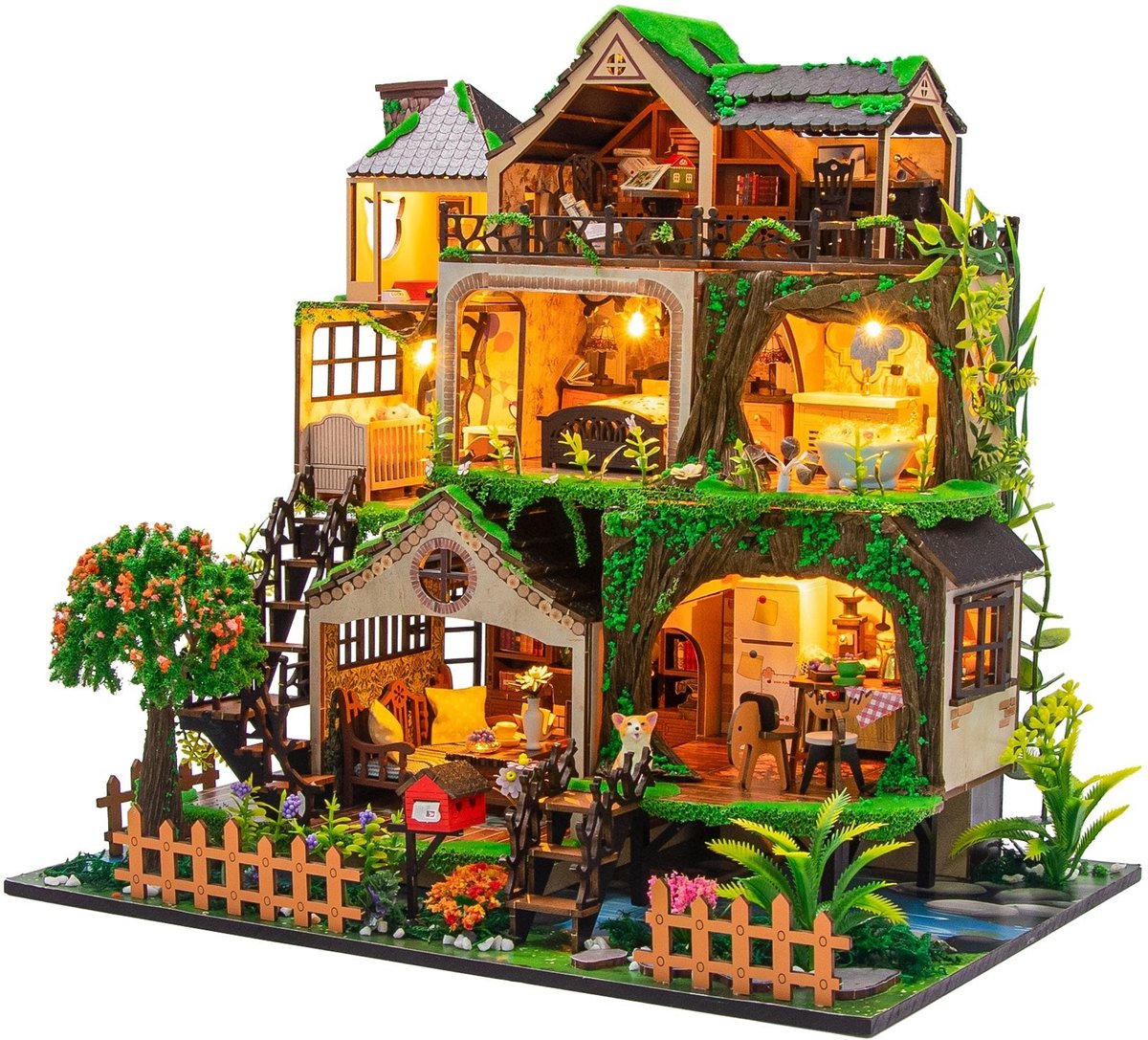 Fairy tale forest - 3D Puzzel met Handleiding - DIY - Miniatuur Modelbouw Hout Kinderen en Volwassenen - Houten bouwpakket - Assemblr