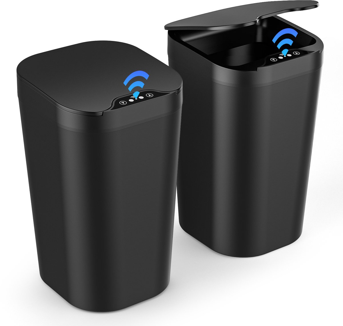 Dreamhigh® 2 pack Slimme Sensor Prullenbak - 10 Liter Automatische Sensor - 3 Openingsmodi - Stil Waterdicht Aanrakingloze Afvalbak - Voor Keuken Kantoor Woonkamer Badkamer
