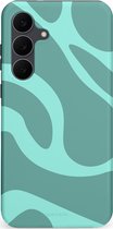 Telefoonhoesje met aqua golfpatroon, Casetastic.