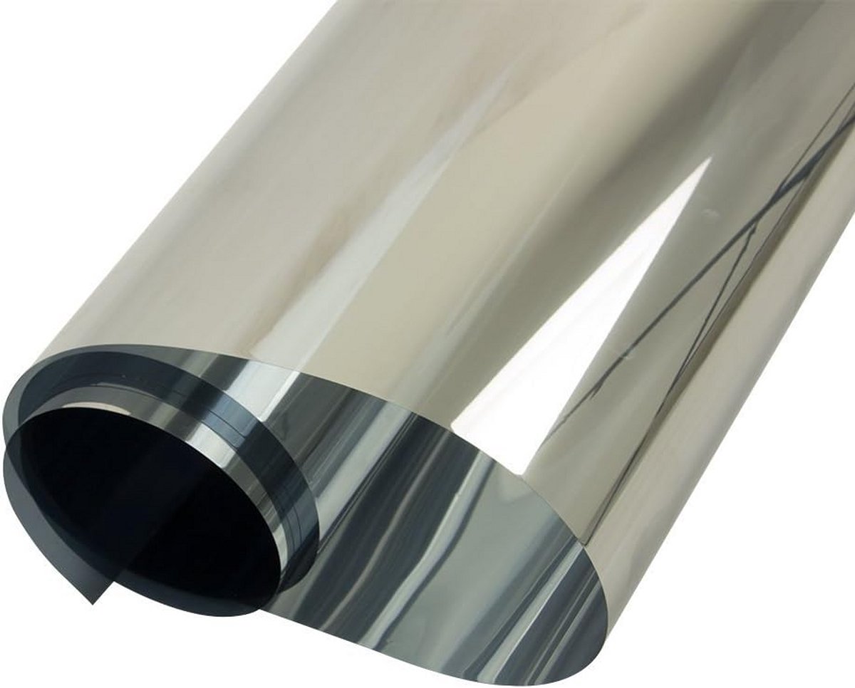 Zelfklevende Enkelzijdige Privacy Raamfolie Zilver Reflecterend Zonnewerende Tint voor Thu