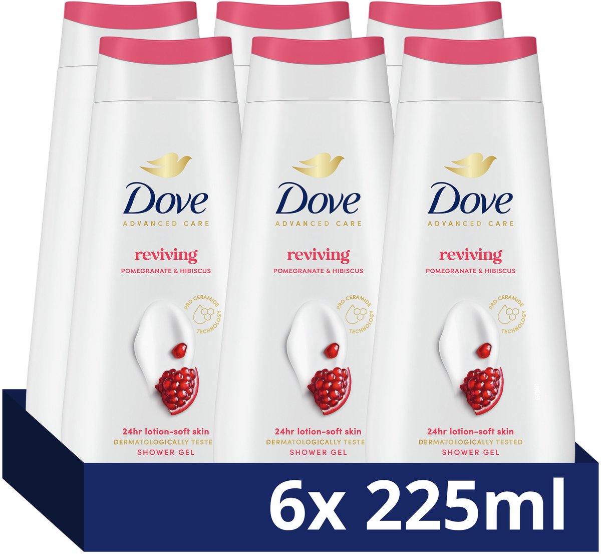 Bol.com Dove - Douchegel - Advanced Care - Reviving - 6 x 225 ml - Voordeelverpakking aanbieding
