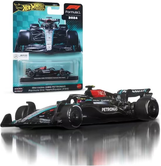 Voiture de course Jouets Hot Wheels Premium en métal, Formule 1 de collection - Lewis Hamilton Mercedes-Benz
