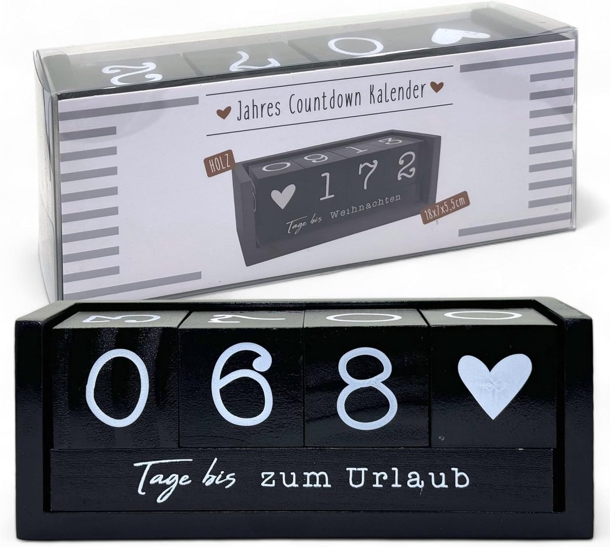 Jaren Countdown Kalender van Hout - Permanente Tafelkalender met Decoratieve Kubussen - Aftellen tot 432 Dagen voor Speciale Gelegenheden