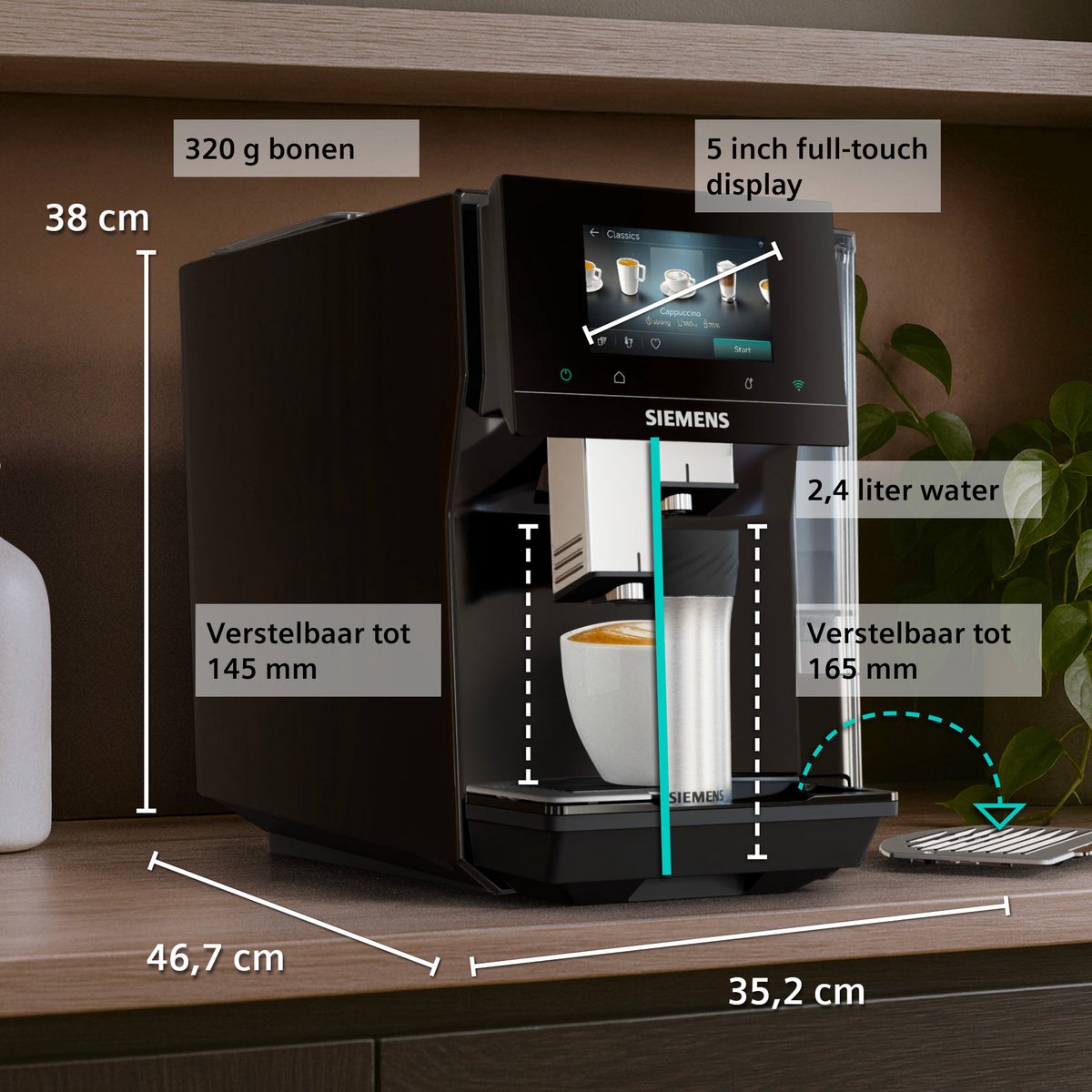 Siemens EQ700 iAroma TP723E09 - Volautomatische espressomachine - Piano zwart — afbeelding 5