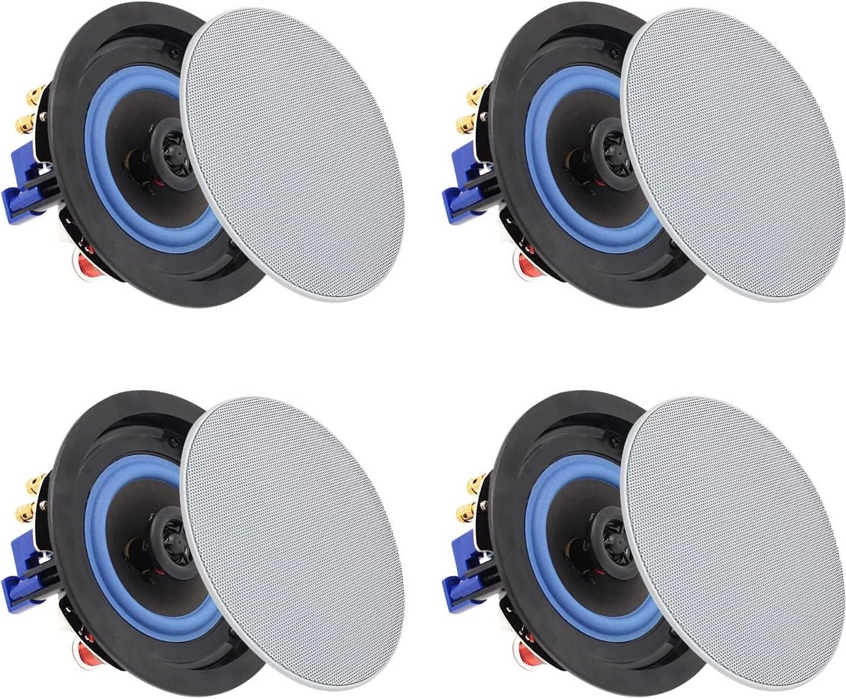 Bluetooth Plafondluidsprekers 4 inch 160W voor Badkamer, Keuken en Woonkamer - 2 Paar