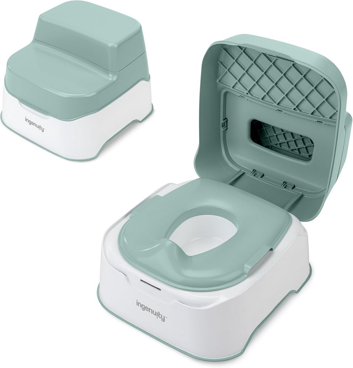 3-in-1 Potje en Verkleiner met Opstapje voor Toilet Training