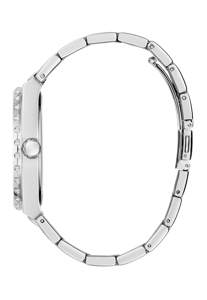 Guess Beacon Quartz Analoog Horloge Silver Tone Behuizing: 100% Roestvrij Staal| Armband: Roestvrij Staal 42 mm U1449G1M