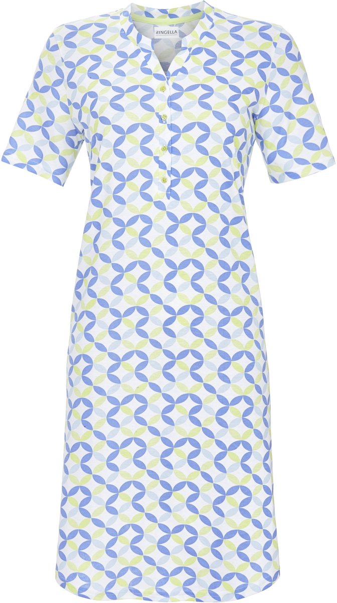 Ringella nachthemd grafisch blauw - Blauw - Maat - 38