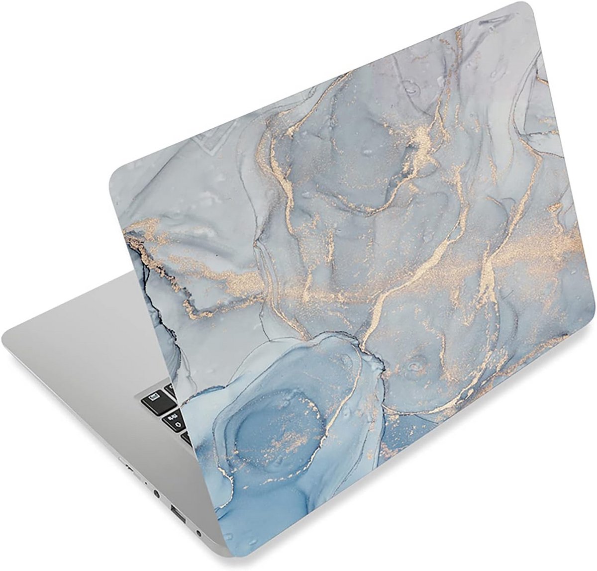 Universele Laptop Skin Sticker Blauw Grijs Vinyl Beschermhoes voor 12" t/m 15.6" Notebook