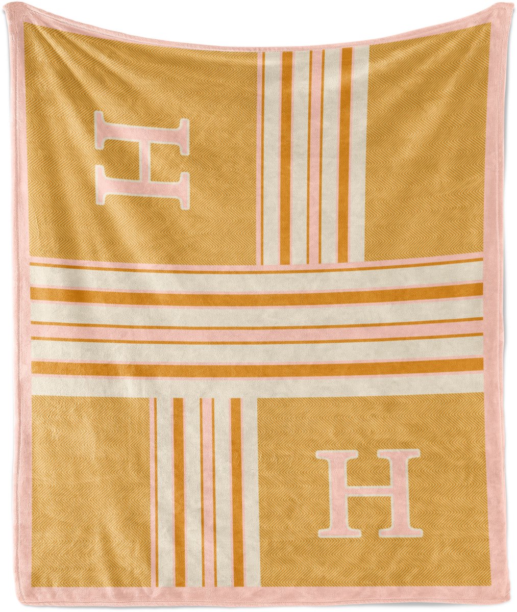 New Bed Letter H Gradiëntkleur zigzags Zachte Flanellen Fleece Deken, 230 cm x 175 cm