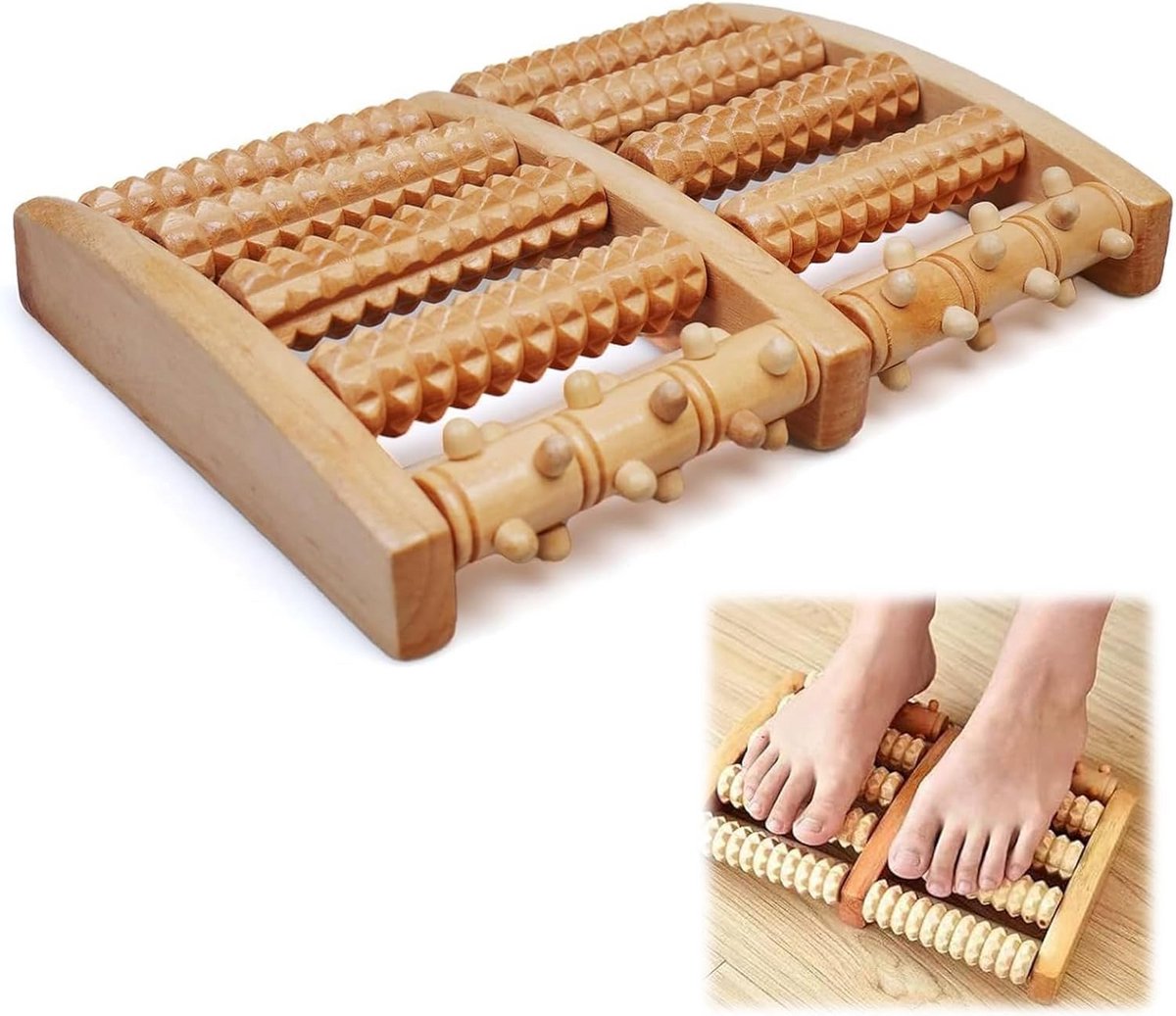 Houten Voetmassage Roller voor Ontspanning en Pijnverlichting
