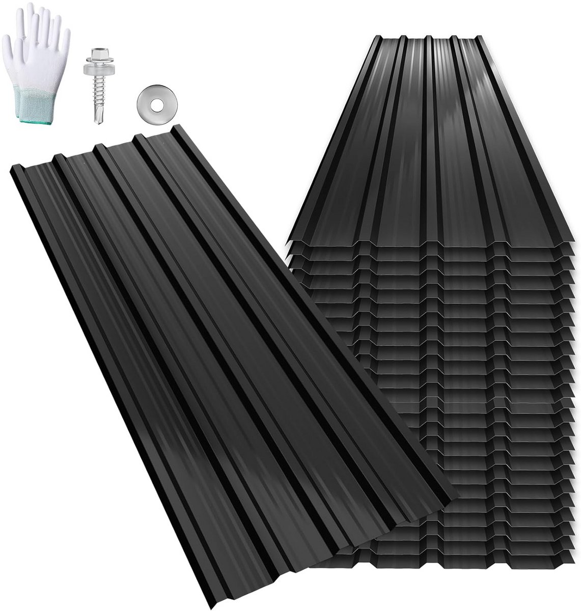24 Stuks Trapezium dakplaten van Verzinkt Staal voor Dak en Wandbekleding