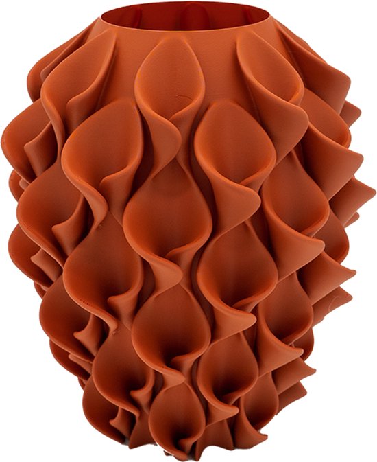 Bluma moderne vaas - Decoratieve vaas - Terracotta - 3d geprinte vaas – geschikt voor droogbloemen - 25CM