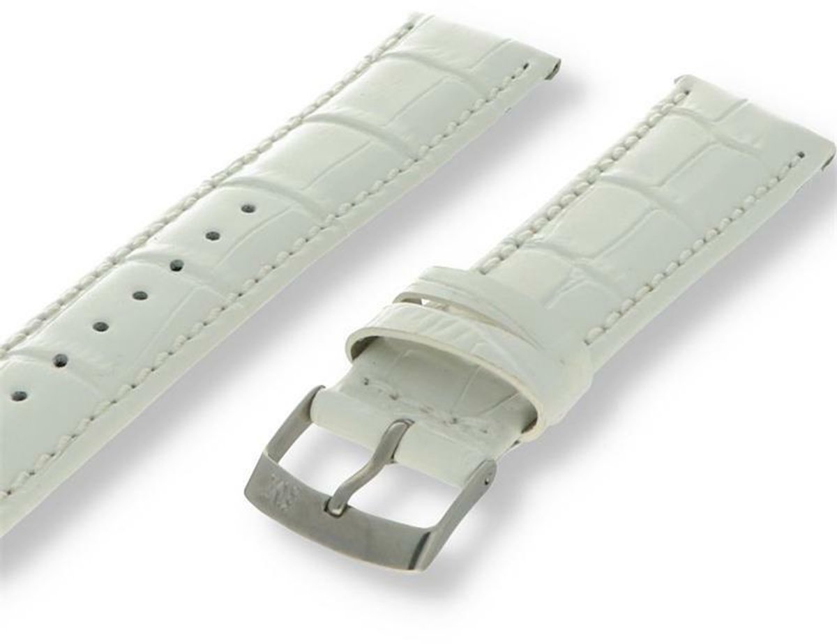 Morellato PMX017SAMBA PF Horlogebandje - Leer - Wit - 14 mm