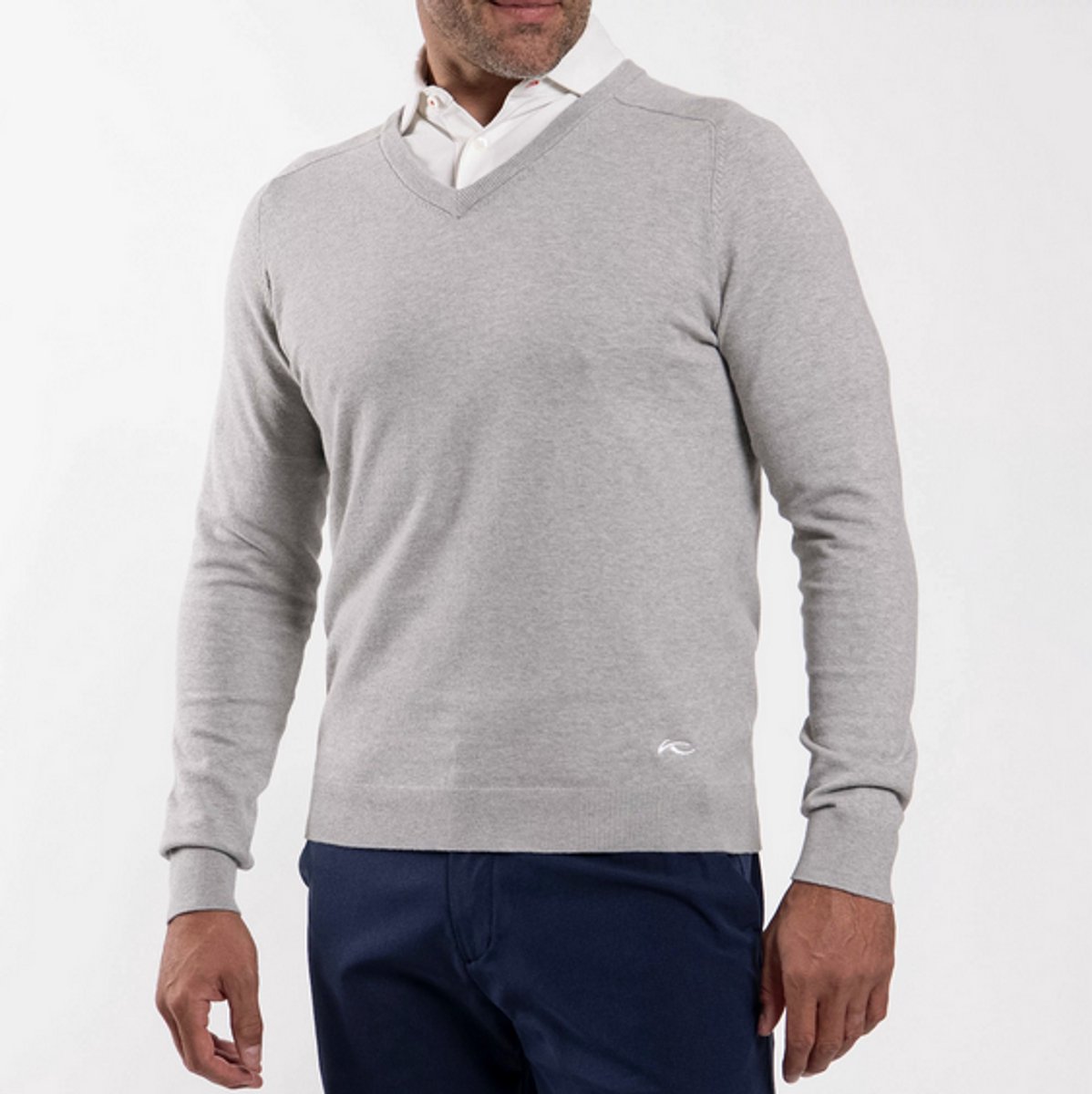 KJUS KIRK V-NECK 2.0 PULLOVER Silver fog-48-50