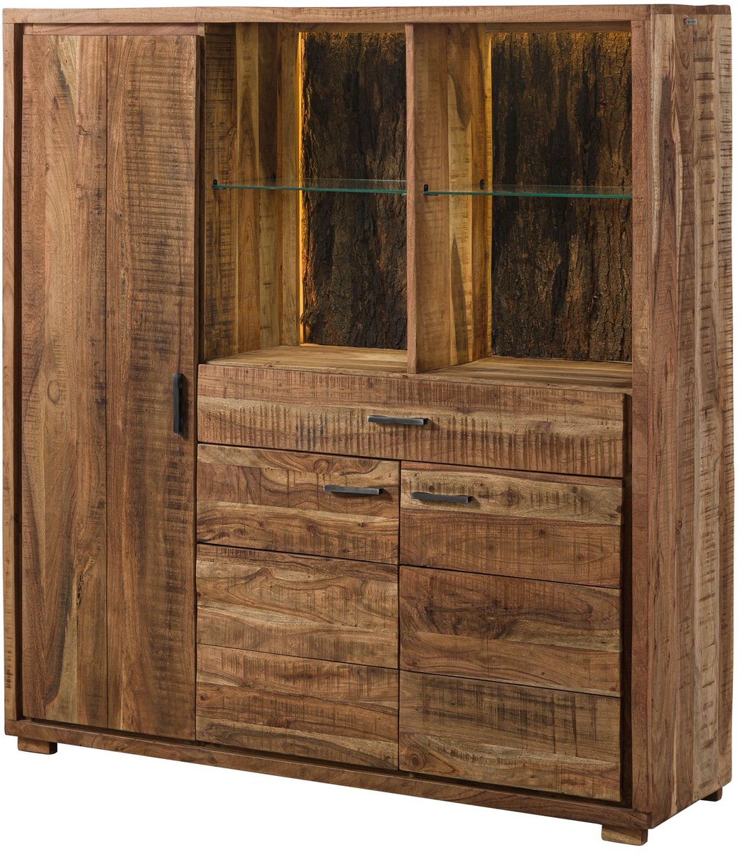 MASSIVMOEBEL24.DE highboard BARK #115 natuur 140 x 150 x 40 cm