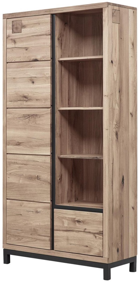 MASSIVMOEBEL24 .DE wilde eik boekenkast beige massief hout 100x40x200 cm (BxTxH) geolied volledig massief gemonteerd VILLANDERS #239