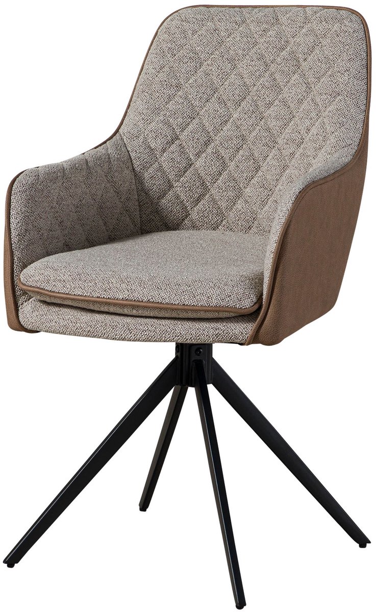 MASSIVMOEBEL24 .DE gestoffeerde stoel lichtbruin / grijs 100% polyester gedemonteerd POLSTERSTÜHLE