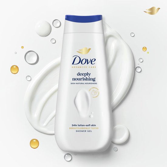 Dove Advanced Care Douchegel - Deeply Nourishing - verbeterde formule met Pro-Ceramide technologie - 6 x 225 ml