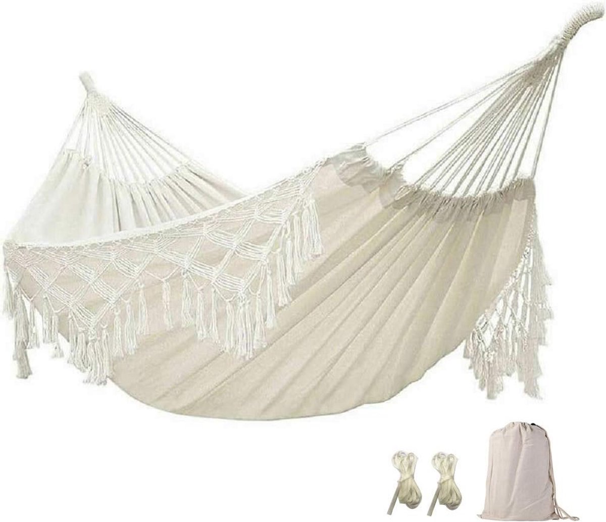 Grote hangmat voor twee personen - Boho stijl met draagtas voor buiten en bruiloften