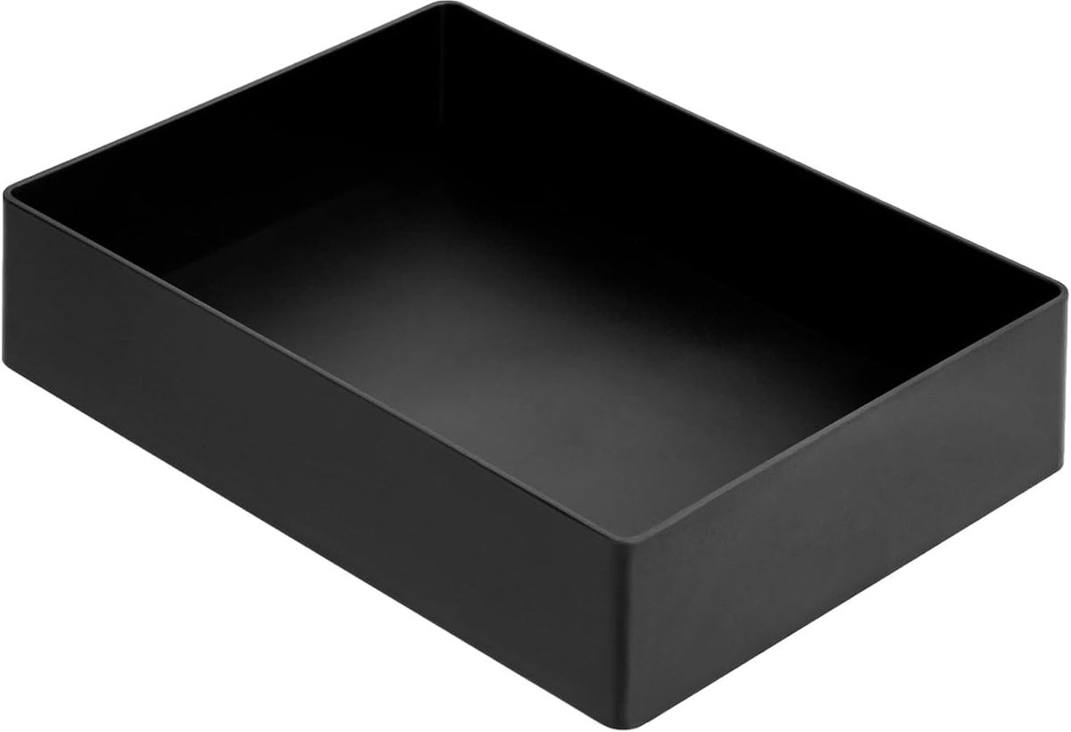 Famanu - Organizer bakje zwart, kunststof opbergbak voor accessoires, lade en plank organisatie, compact en praktisch
