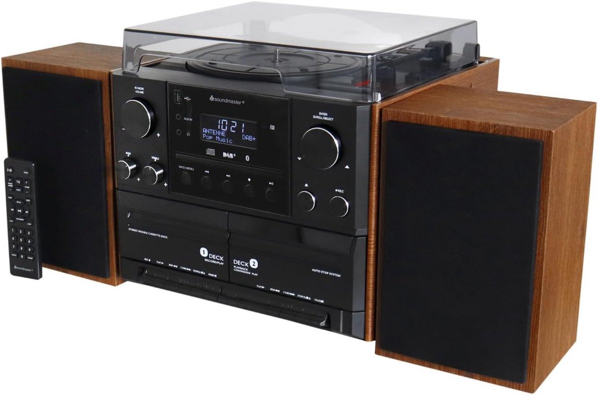 Hifi-installatie met DAB+ FM CD USB Bluetooth en platenspeler