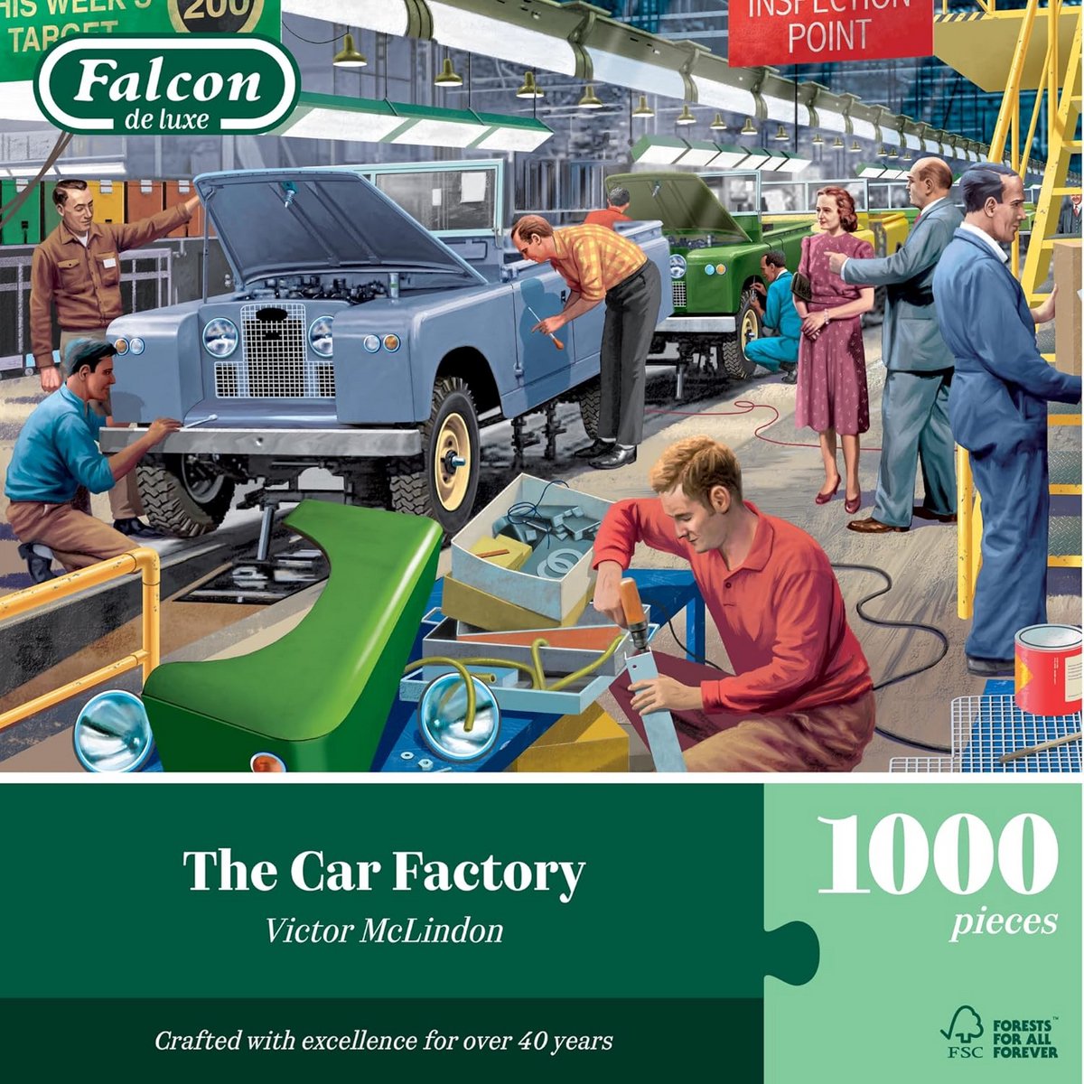 Autofabriek Nostalgische Puzzel 1000 Stukjes - Bruisende Industrie Scene