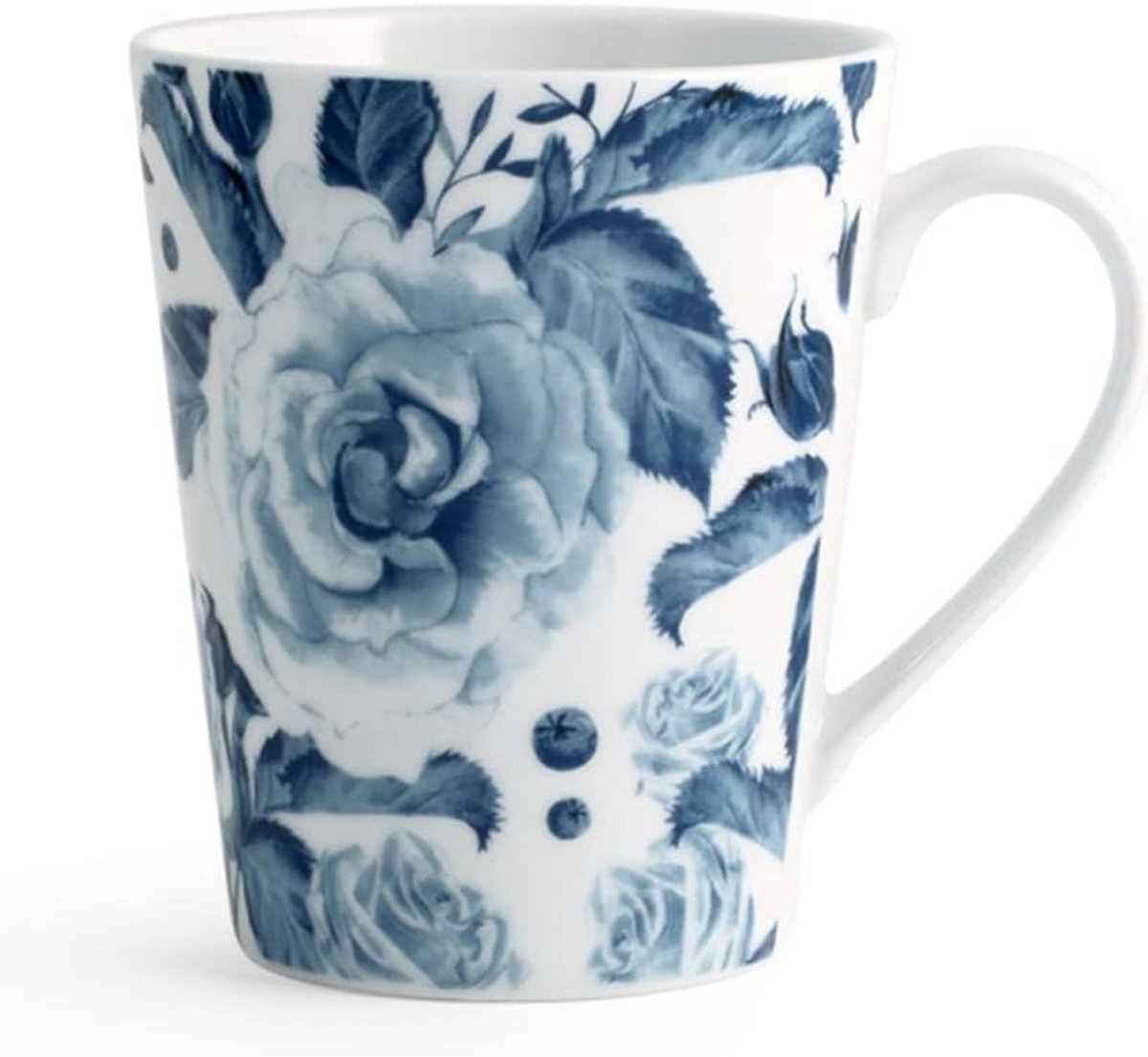 Set van 6 porseleinen mokken 370 cc blauw roze