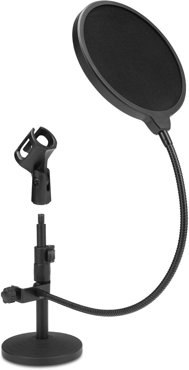Microfoon Tafelstatief Set met Popfilter - Hoogte Verstelbaar