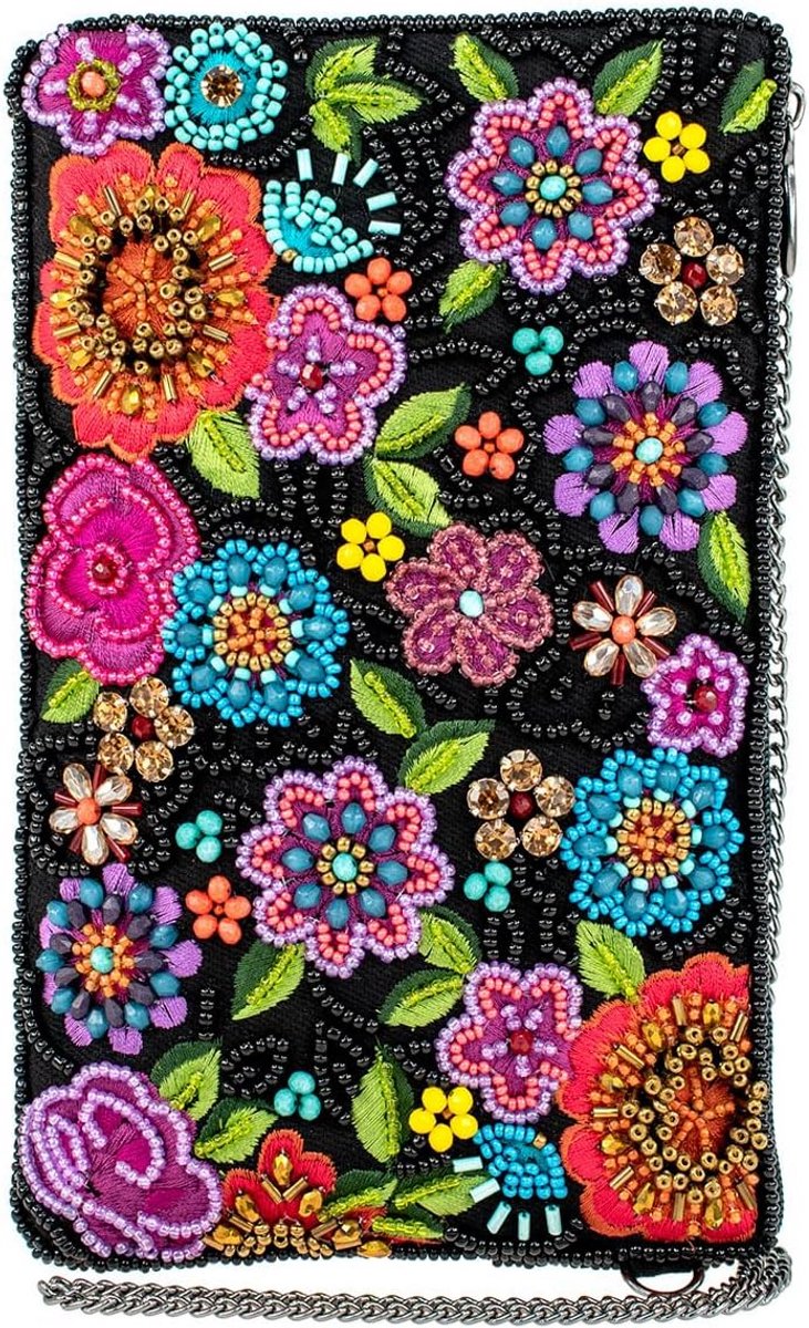 Schoudertas met Bloemenmotief en Kralen voor Mobiele Telefoon